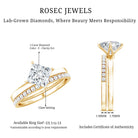 Rosec Jewels-IGI Certified 2 Carat Lab Grown Diamond Princess Cut Wedding Ring Set