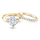 Rosec Jewels-IGI Certified 4 Carat Lab Grown Diamond Princess Cut Wedding Ring Set for Her