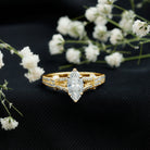 1 Carat Marquise Cut Lab Grown Diamond Split Shank Engagement Ring with IGI Certificate Lab - ( E-VS1 ) - Rosec Jewels