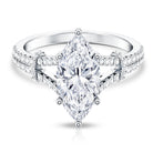 Rosec Jewels-Vintage Inspired Marquise Cut Lab Grown Diamond Split Shank Engagement Ring IGI Certified 3 Carat