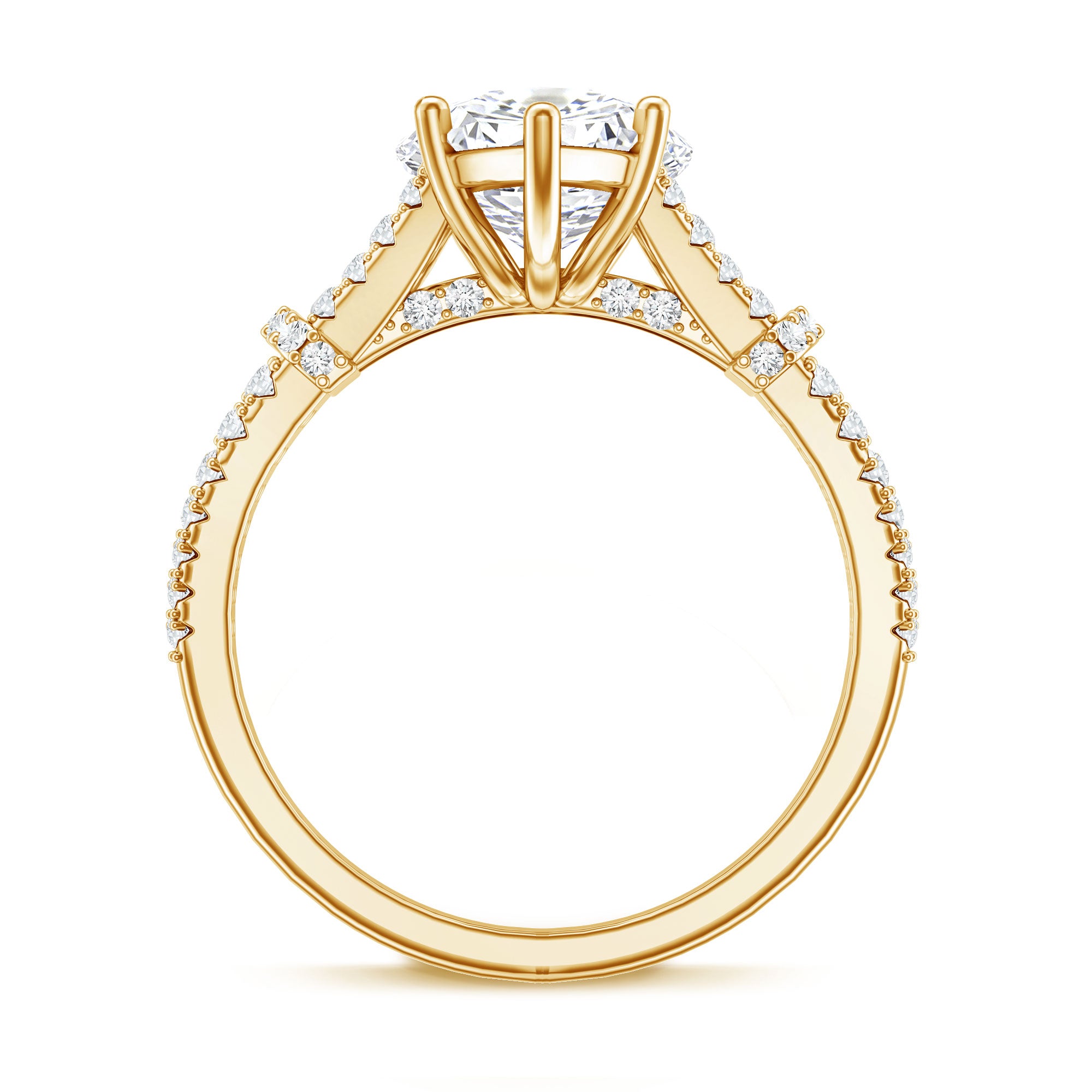 Rosec Jewels-Vintage Inspired Marquise Cut Lab Grown Diamond Split Shank Engagement Ring IGI Certified 3 Carat