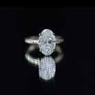 4 Carat Oval Shaped Lab Grown Diamond Huge Engagement Ring with IGI Certificate Lab - ( E-VS1 ) - Rosec Jewels
