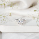 4 Carat Oval Shaped Lab Grown Diamond Huge Engagement Ring with IGI Certificate Lab - ( E-VS1 ) - Rosec Jewels