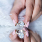 4 Carat Oval Shaped Lab Grown Diamond Huge Engagement Ring with IGI Certificate Lab - ( E-VS1 ) - Rosec Jewels