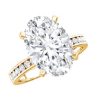 4 Carat Oval Shaped Lab Grown Diamond Huge Engagement Ring with IGI Certificate Lab - ( E-VS1 ) - Rosec Jewels