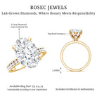 4 Carat Oval Shaped Lab Grown Diamond Huge Engagement Ring with IGI Certificate Lab - ( E-VS1 ) - Rosec Jewels