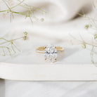 4 Carat Oval Shaped Lab Grown Diamond Huge Engagement Ring with IGI Certificate Lab - ( E-VS1 ) - Rosec Jewels