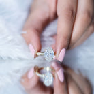 4 Carat Oval Shaped Lab Grown Diamond Huge Engagement Ring with IGI Certificate Lab - ( E-VS1 ) - Rosec Jewels