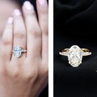 4 Carat Oval Shaped Lab Grown Diamond Huge Engagement Ring with IGI Certificate Lab - ( E-VS1 ) - Rosec Jewels