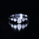 Graduated Style Pear and Round Lab Grown Diamond Engagement Ring Lab - ( EF-VS ) - Rosec Jewels