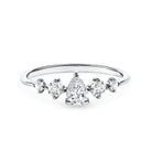 Graduated Style Pear and Round Lab Grown Diamond Engagement Ring Lab - ( EF-VS ) - Rosec Jewels