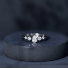 Graduated Style Pear and Round Lab Grown Diamond Engagement Ring Lab - ( EF-VS ) - Rosec Jewels