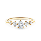 Graduated Style Pear and Round Lab Grown Diamond Engagement Ring Lab - ( EF-VS ) - Rosec Jewels