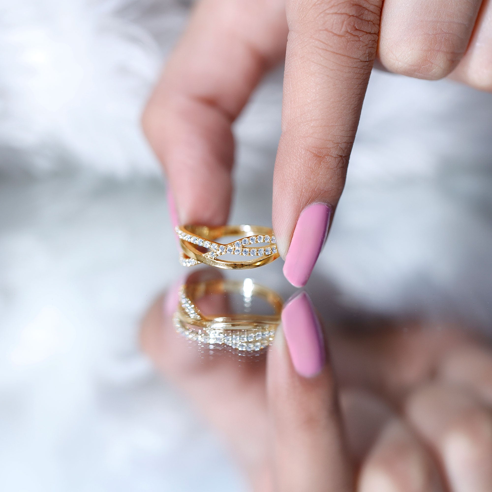 Rosec Jewels-Certified Lab Grown Diamond Orbit Ring for Women