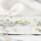 Rosec Jewels-Solitaire 1.2 Carat Elongated Cushion Cut Engagement Ring with Lab Grown Diamond