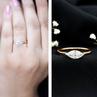 Rosec Jewels-East West Marquise Cut 1 Carat Lab Grown Diamond Solitaire Ring