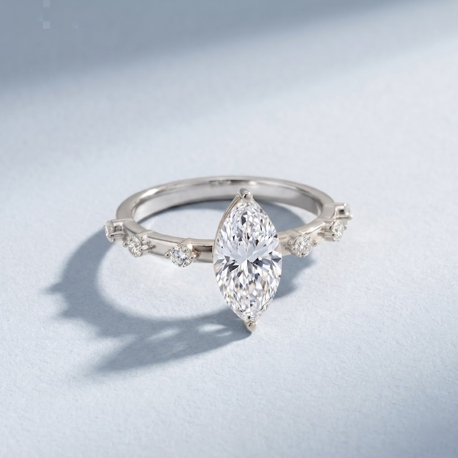 Solitaire 2 Carat Lab Created Diamond Marquise Engagement Ring IGI Certified Lab - ( E-VS1 ) - Rosec Jewels