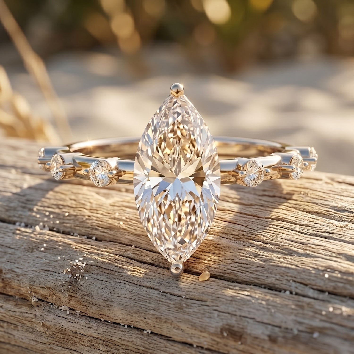 Solitaire 2 Carat Lab Created Diamond Marquise Engagement Ring IGI Certified Lab - ( E-VS1 ) - Rosec Jewels