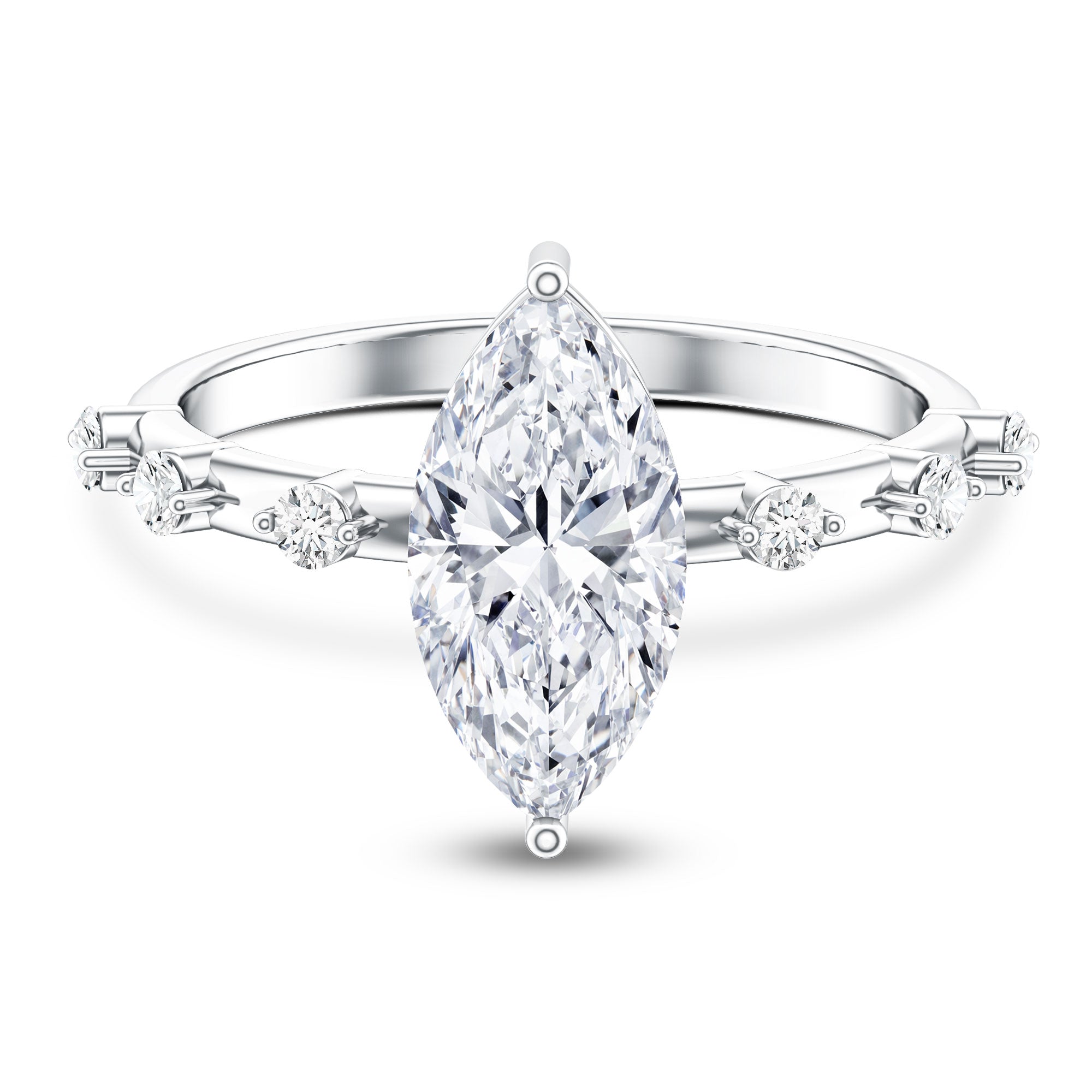 Rosec Jewels-Solitaire 2 Carat Lab Created Diamond Marquise Engagement Ring IGI Certified