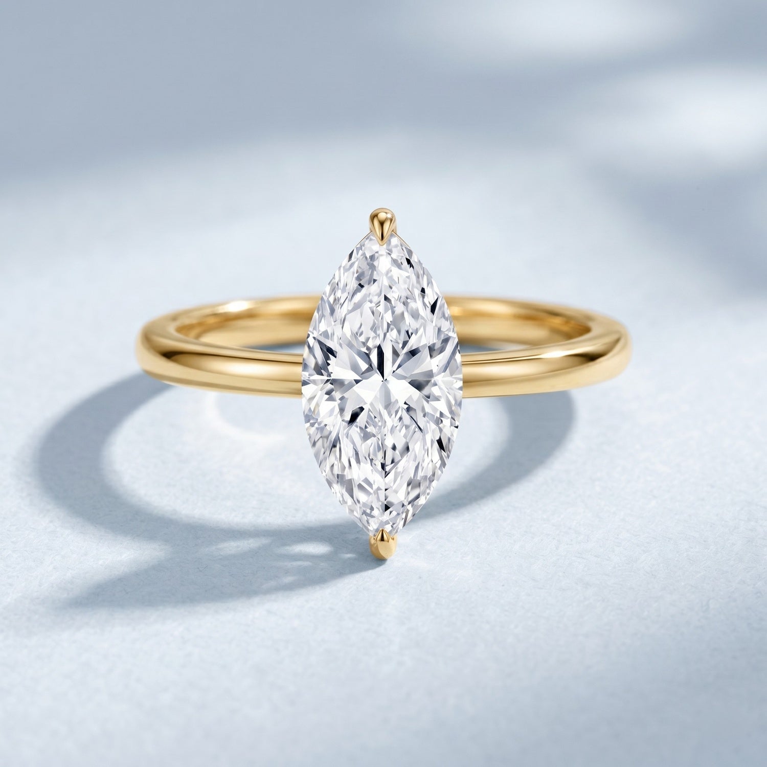 IGI Certified Marquise Cut Lab Created Diamond Solitaire Engagement Ring 2 Carat Lab - ( E-VS1 ) - Rosec Jewels