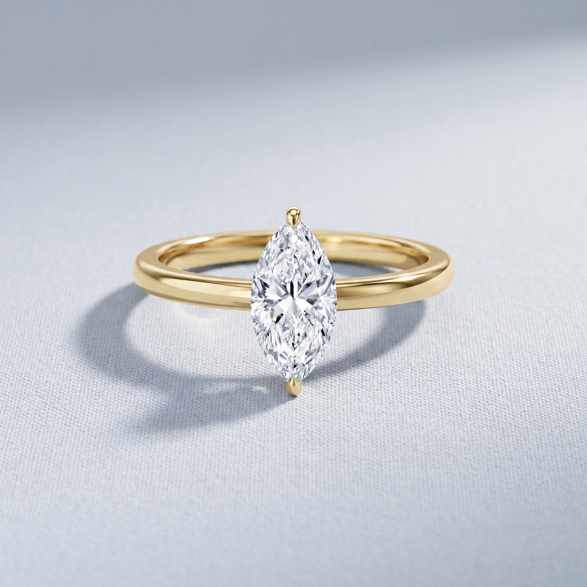IGI Certified Lab Grown 1 Carat Diamond Marquise Engagement Ring Solitaire Lab - ( E-VS1 ) - Rosec Jewels