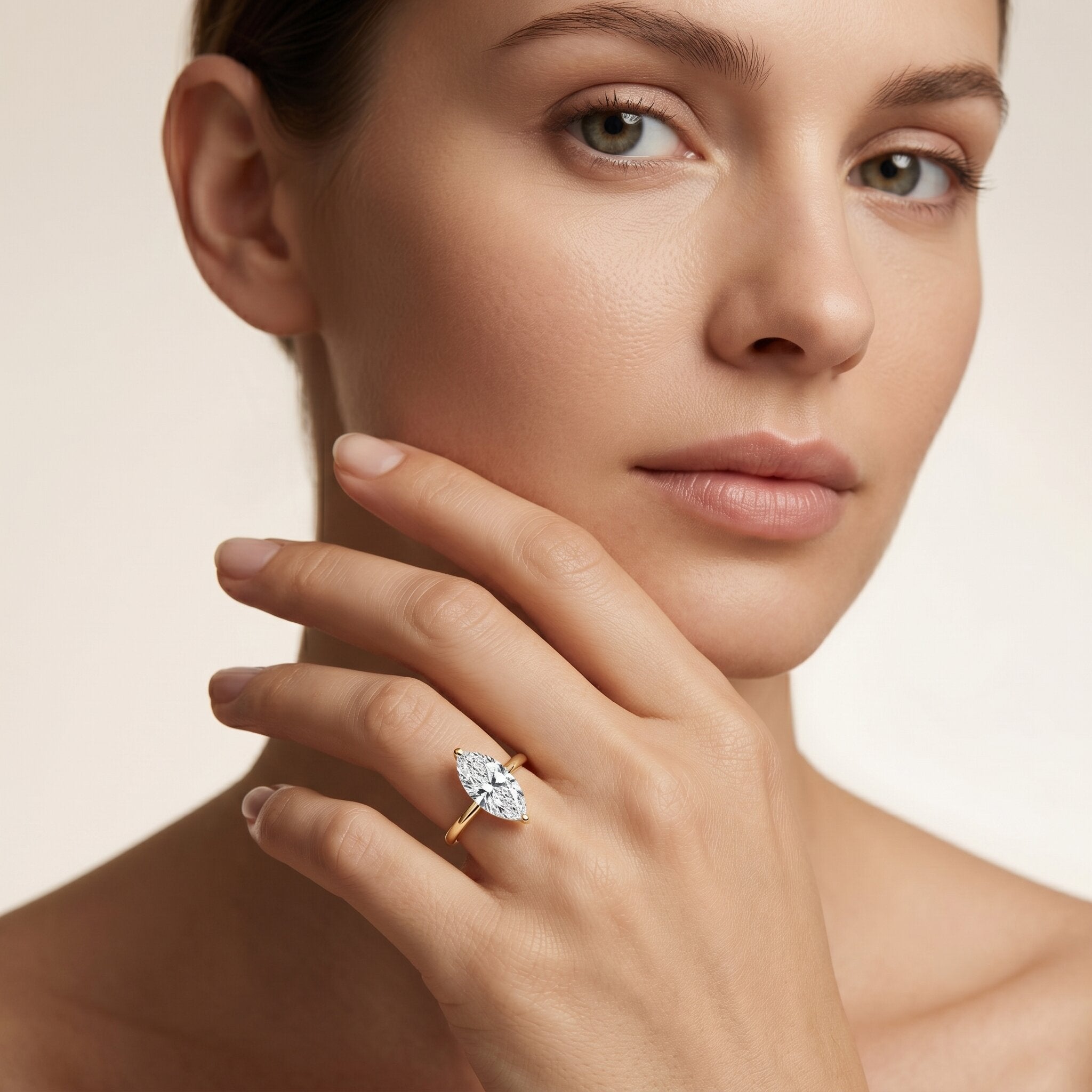 IGI Certified Lab Grown 1 Carat Diamond Marquise Engagement Ring Solitaire Lab - ( E-VS1 ) - Rosec Jewels