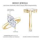 Solitaire 3 Carat Lab Grown Diamond Marquise Engagement Ring IGI Certified Lab - ( E-VS1 ) - Rosec Jewels