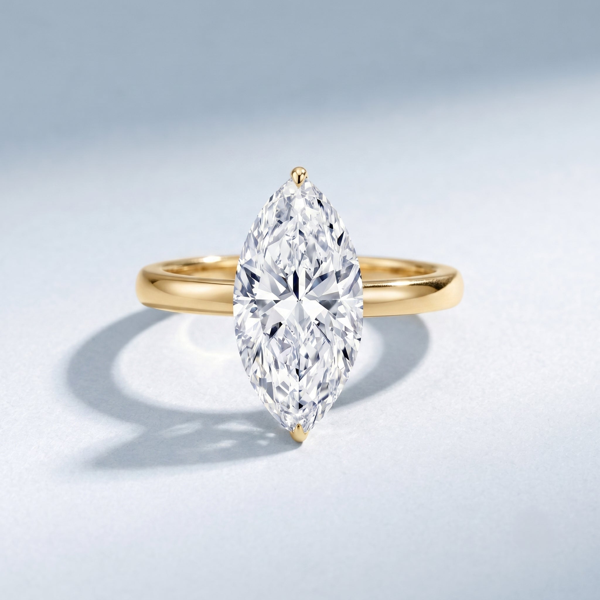 Rosec Jewels-Solitaire 3 Carat Lab Grown Diamond Marquise Engagement Ring IGI Certified