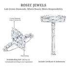 IGI Certified Lab Grown Diamond 3 Carat Marquise Engagement Ring with Spaced Accent Lab - ( E-VS1 ) - Rosec Jewels