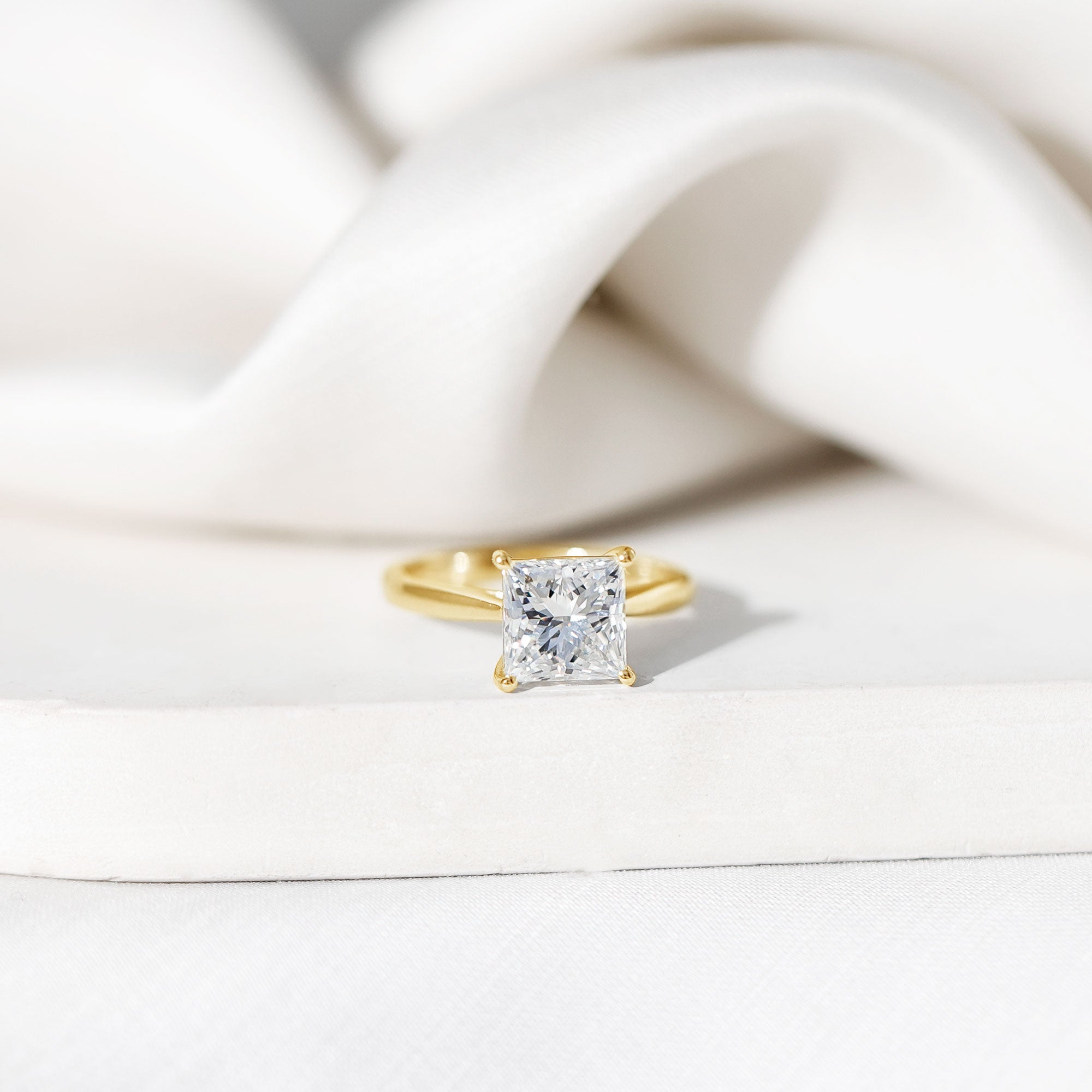 IGI Certified Lab Grown 3 Carat Diamond Princess Cut Engagement Ring Solitaire Lab - ( E-VS1 ) - Rosec Jewels