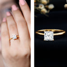 Rosec Jewels-Solitaire 1 Carat Princess Cut Lab Grown Diamond Engagement Ring with IGI Certificate