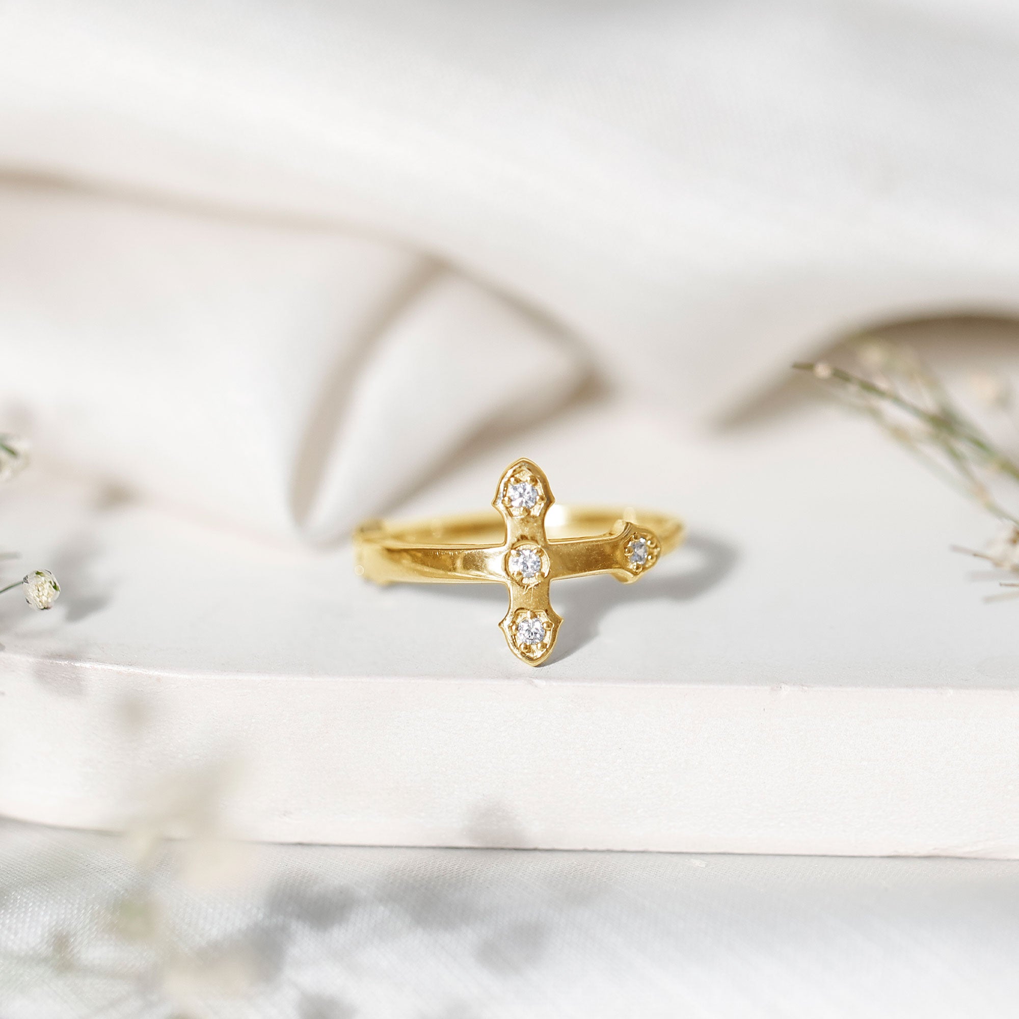Rosec Jewels-Certified Lab Grown Diamond Cross Ring