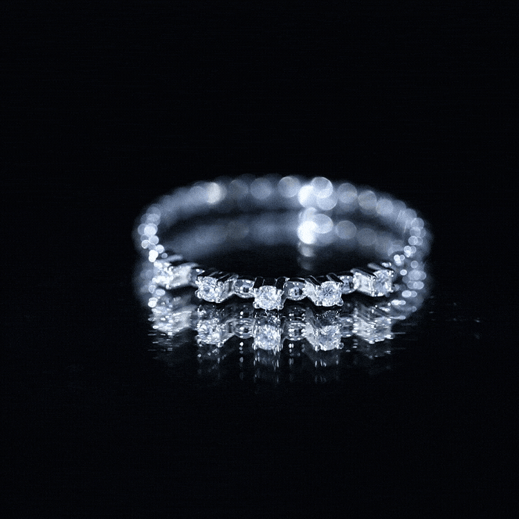 Rosec Jewels-Minimalist Lab Grown Diamond Stacking Ring with Beaded Detail