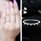 Rosec Jewels-Minimalist Lab Grown Diamond Stacking Ring with Beaded Detail