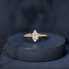 Rosec Jewels-Twin Triangle Lab Grown Diamond Engagement Ring with Twisted Band