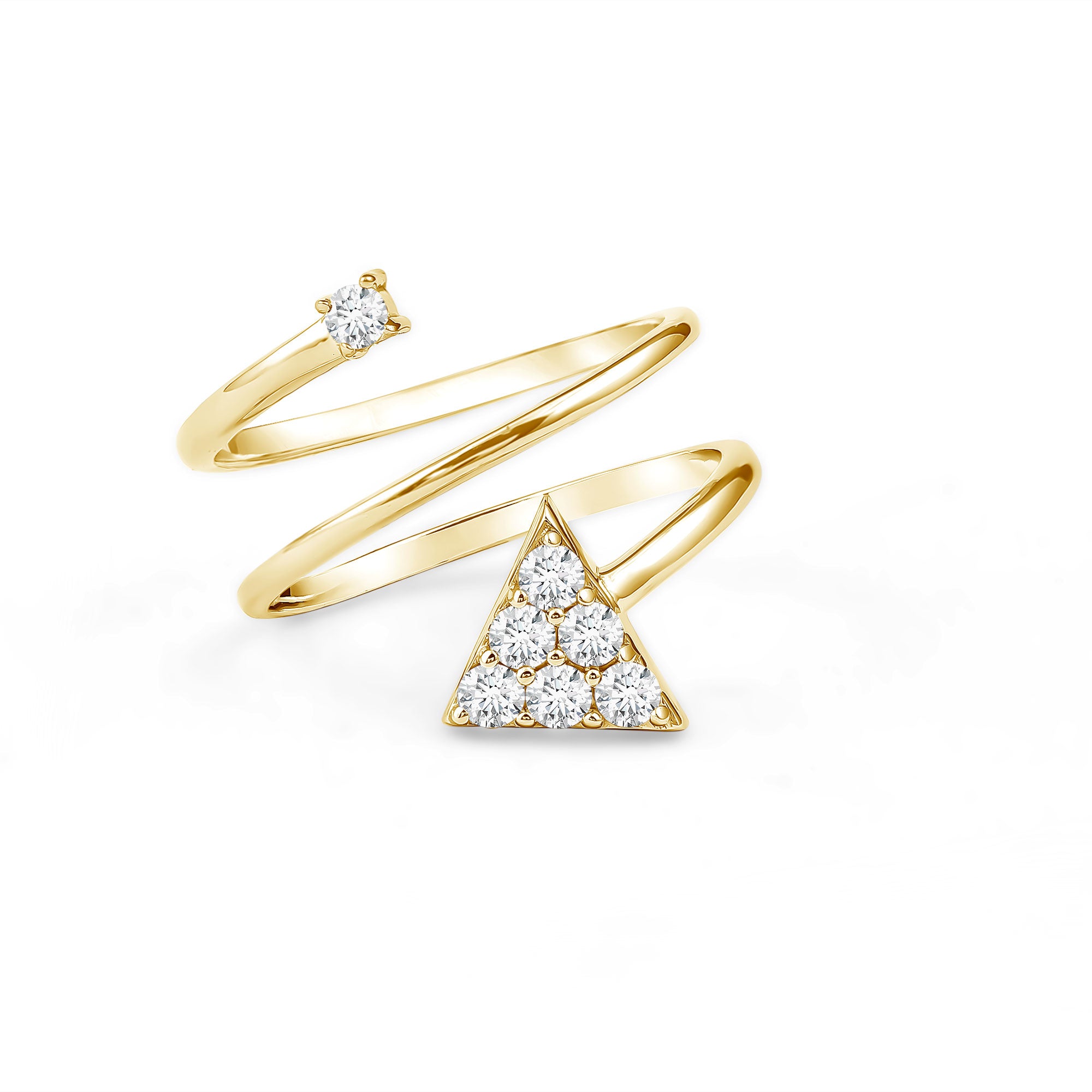 Rosec Jewels-Arrow Shape Spiral Lab Created Diamond Wrap Ring with Certificate