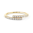 Rosec Jewels-Lab Grown Diamond Half Eternity Stackable Ring in Bypass Style