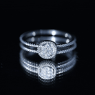 Rosec Jewels-Certified Lab Grown Diamond Flower Promise Ring with Double Band Shank