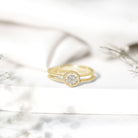 Rosec Jewels-Certified Lab Grown Diamond Flower Promise Ring with Double Band Shank