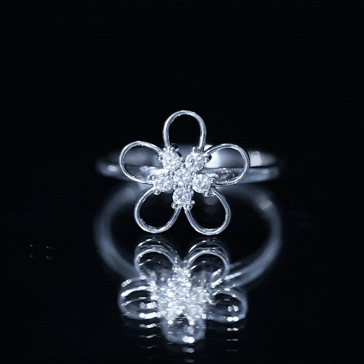Rosec Jewels-Lab Grown Certified Diamond Flower Engagement Ring for Women