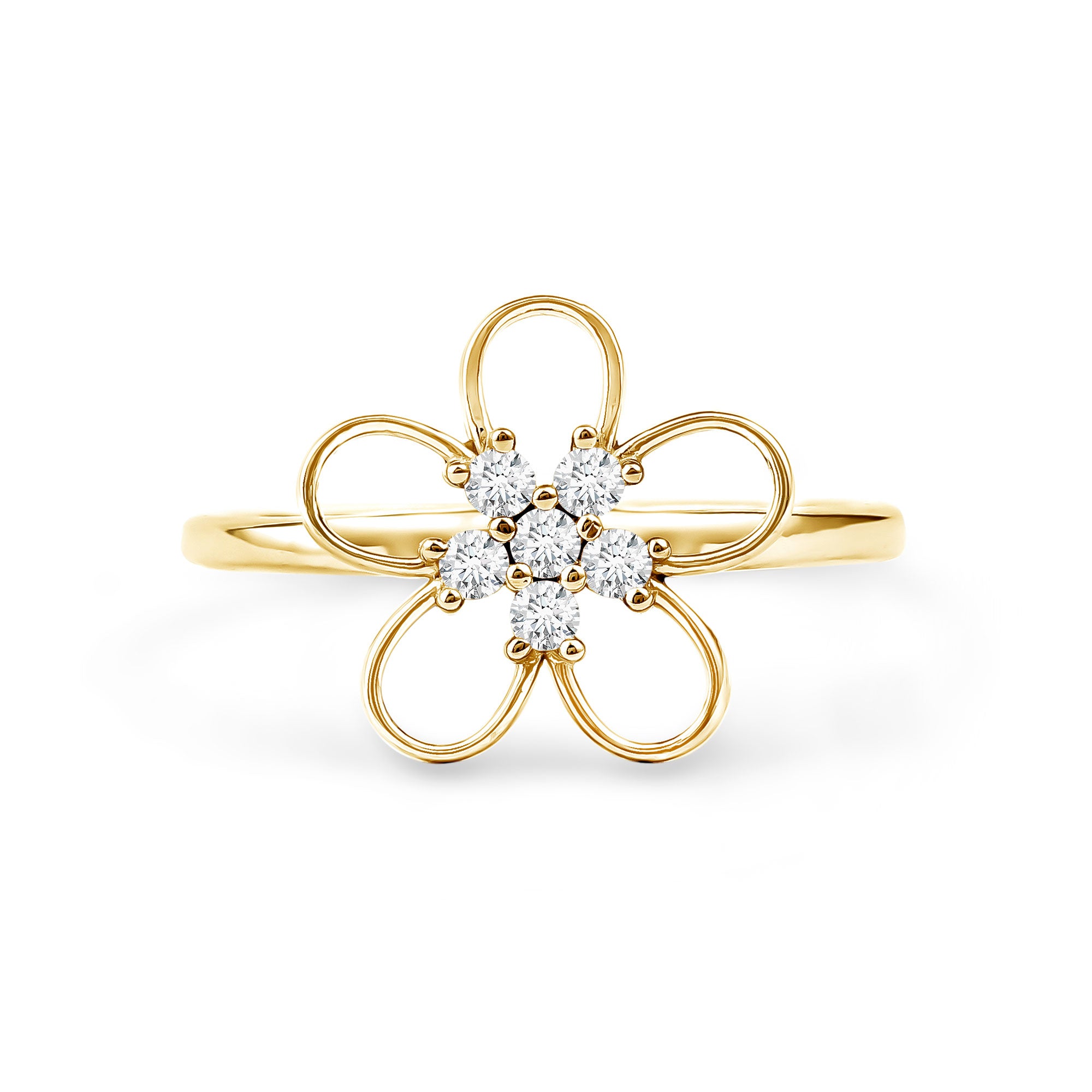 Rosec Jewels-Lab Grown Certified Diamond Flower Engagement Ring for Women