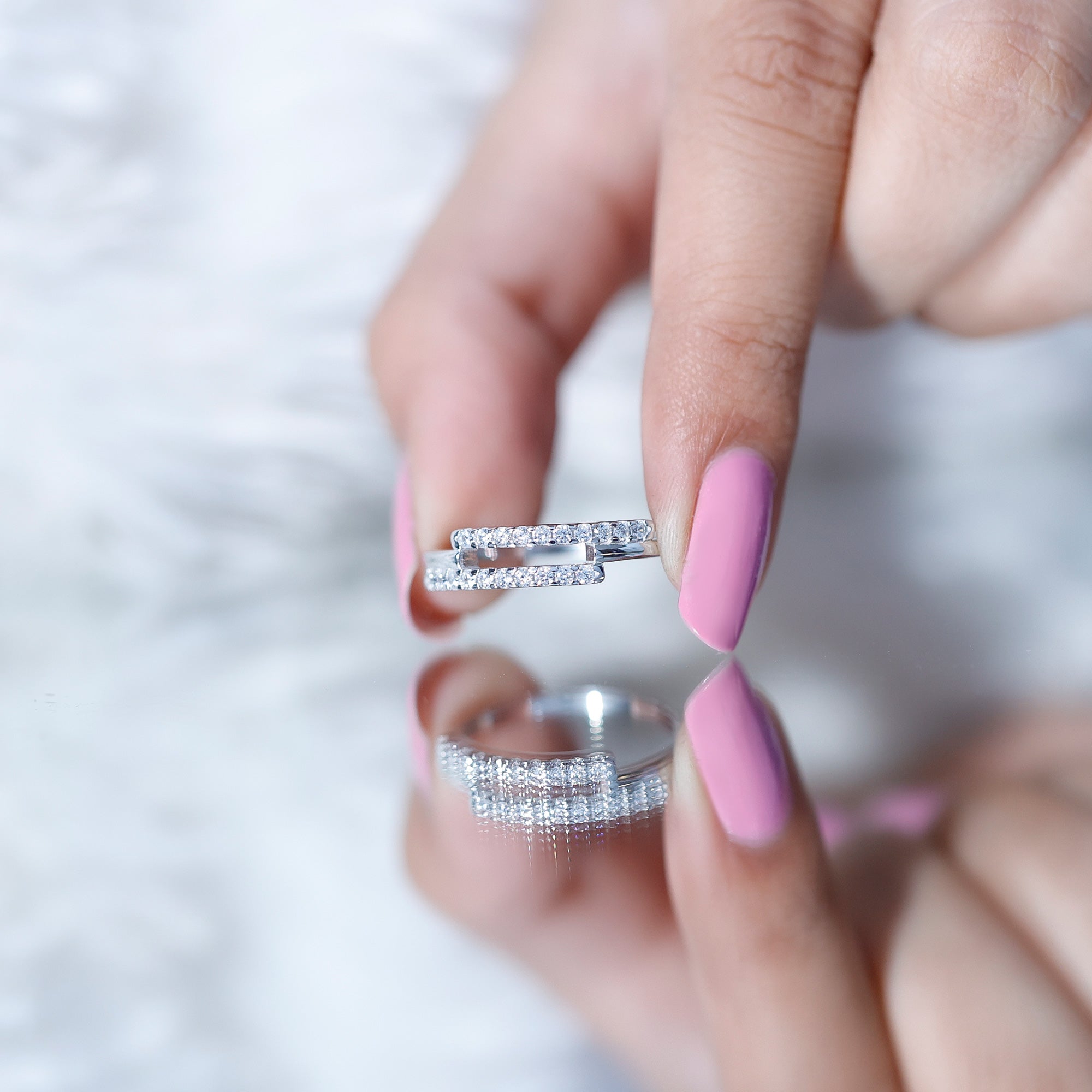 Round Cut Minimalist Lab Grown Diamond Anniversary Ring Band Lab - ( EF-VS ) - Rosec Jewels