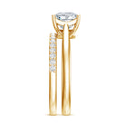 Rosec Jewels-IGI Certified 1 Carat Princess Cut Lab Grown Diamond Solitaire Bridal Ring Set
