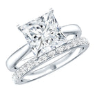 Rosec Jewels-IGI Certified 2 Carat Lab Grown Diamond Princess Cut Engagement Ring With Wedding Band
