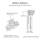 Rosec Jewels-IGI Certified 2 Carat Lab Grown Diamond Princess Cut Engagement Ring With Wedding Band