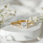 Rosec Jewels-IGI Certified 3 Carat Lab Grown Diamond Princess Cut Wedding Ring Set for Women
