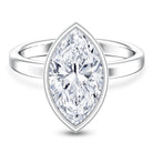Rosec Jewels-4 Carat Marquise Cut Lab Grown Diamond Bezel Engagement Ring with IGI Certificate