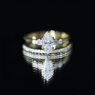 IGI Certified 1 Carat Marquise Lab Grown Diamond Wedding Ring Set for Women Lab - ( E-VS1 ) - Rosec Jewels
