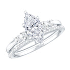 Rosec Jewels-IGI Certified 1 Carat Marquise Lab Grown Diamond Wedding Ring Set for Women