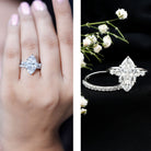 IGI Certified Lab Grown Diamond 4 Carat Marquise Engagement Ring with Wedding Band Lab - ( E-VS1 ) - Rosec Jewels